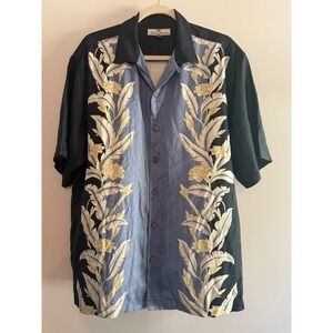 Tommy Bahama Silk Button Up Hawaiian Shirt Floral‎ Print Resort Wear M